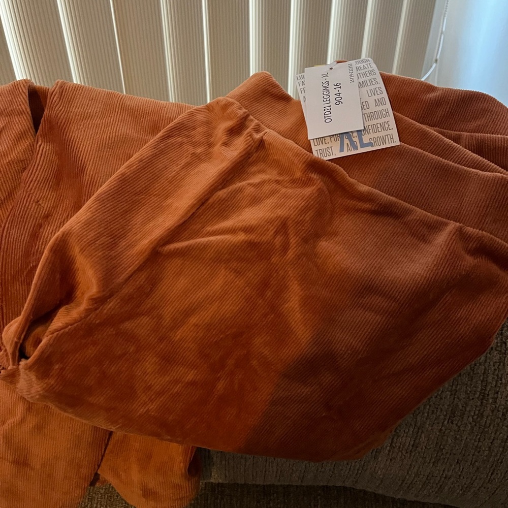 LuLaRoe Rust colored soft cordoroy Leggings